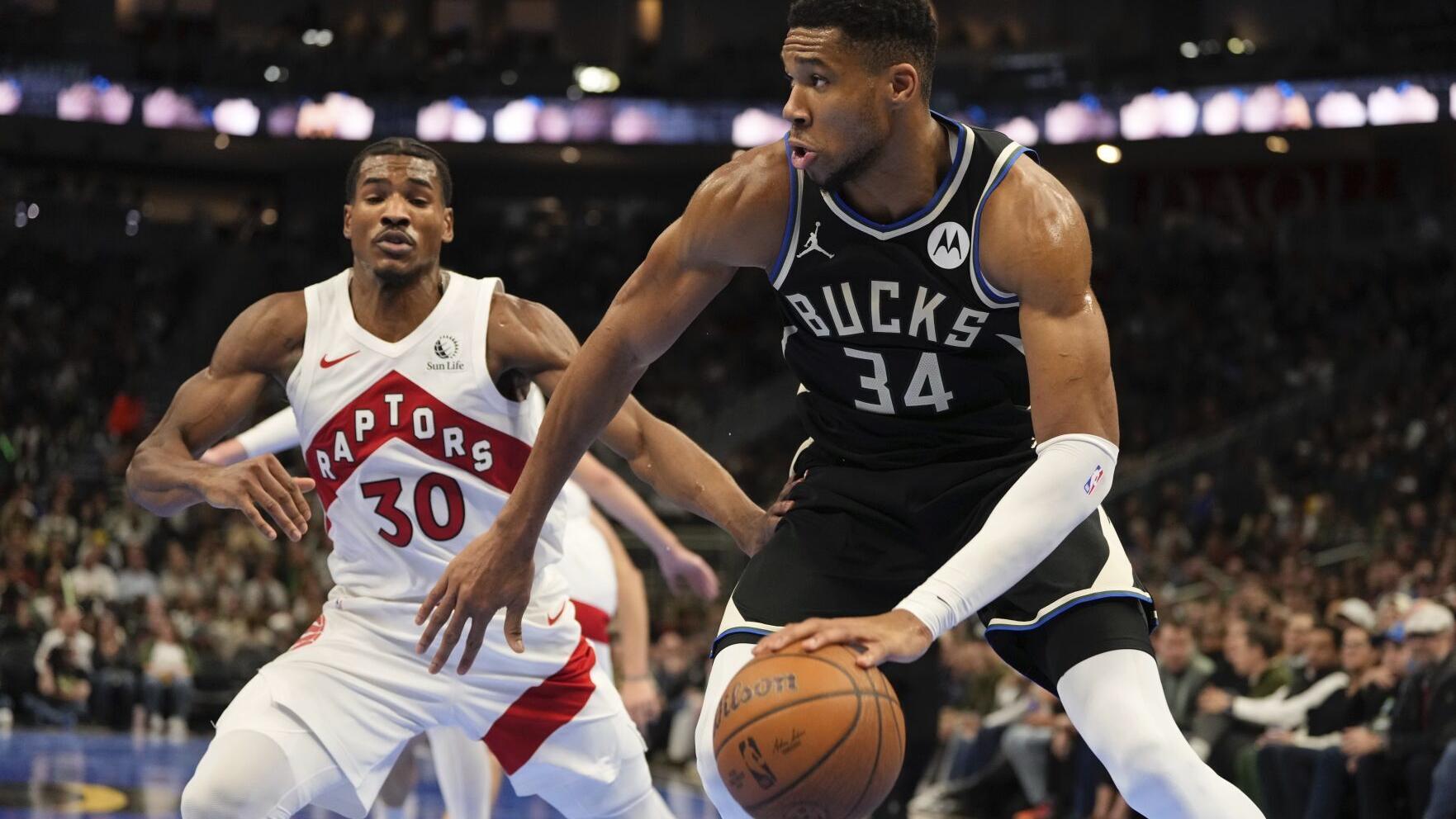 Giannis scores 23 to lead Bucks past Raptors in matchup of NBA's worst
